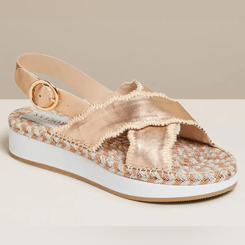 Jack Rogers Katherine Flatform Sandal in Rose Gold